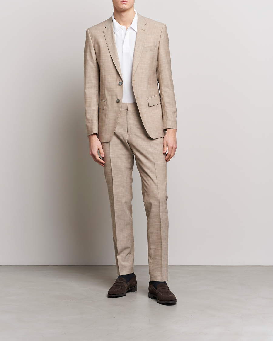 Uomini | Blazers | BOSS BLACK | Huge Wool/Cotton Blazer Light Beige