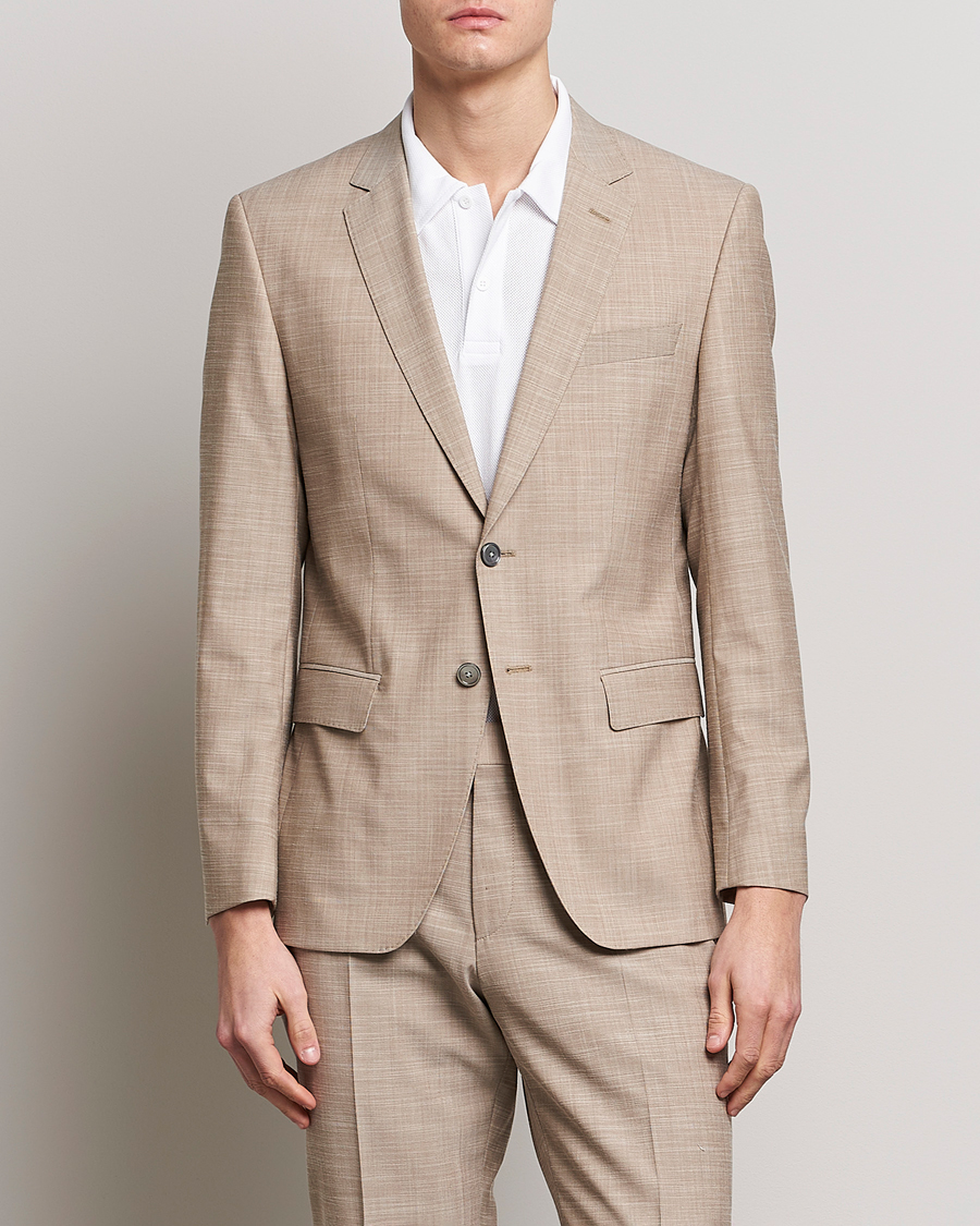 Uomini | Blazers | BOSS BLACK | Huge Wool/Cotton Blazer Light Beige
