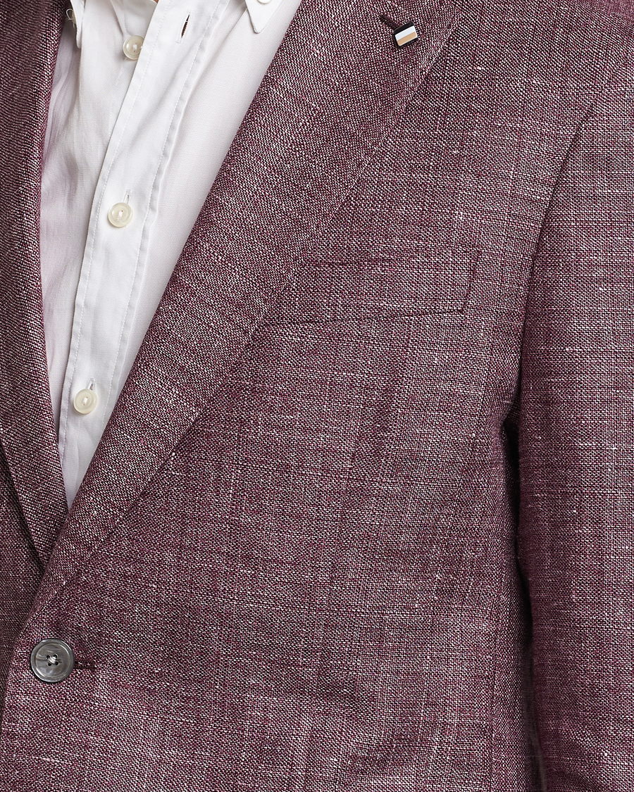 Uomini | Blazers | BOSS BLACK | Hanry Linen/Wool Blazer Dark Red