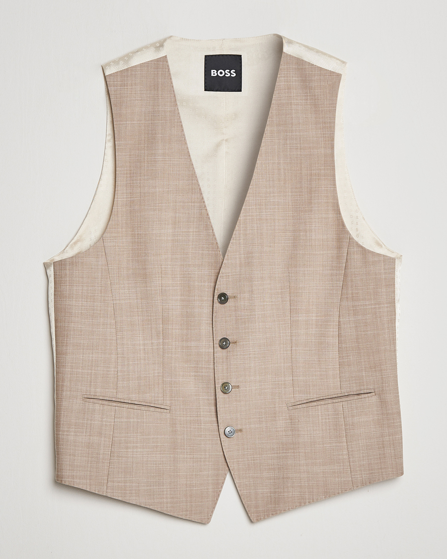 Uomini | Blazers | BOSS BLACK | Huge Wool/Cotton Vest Light Beige