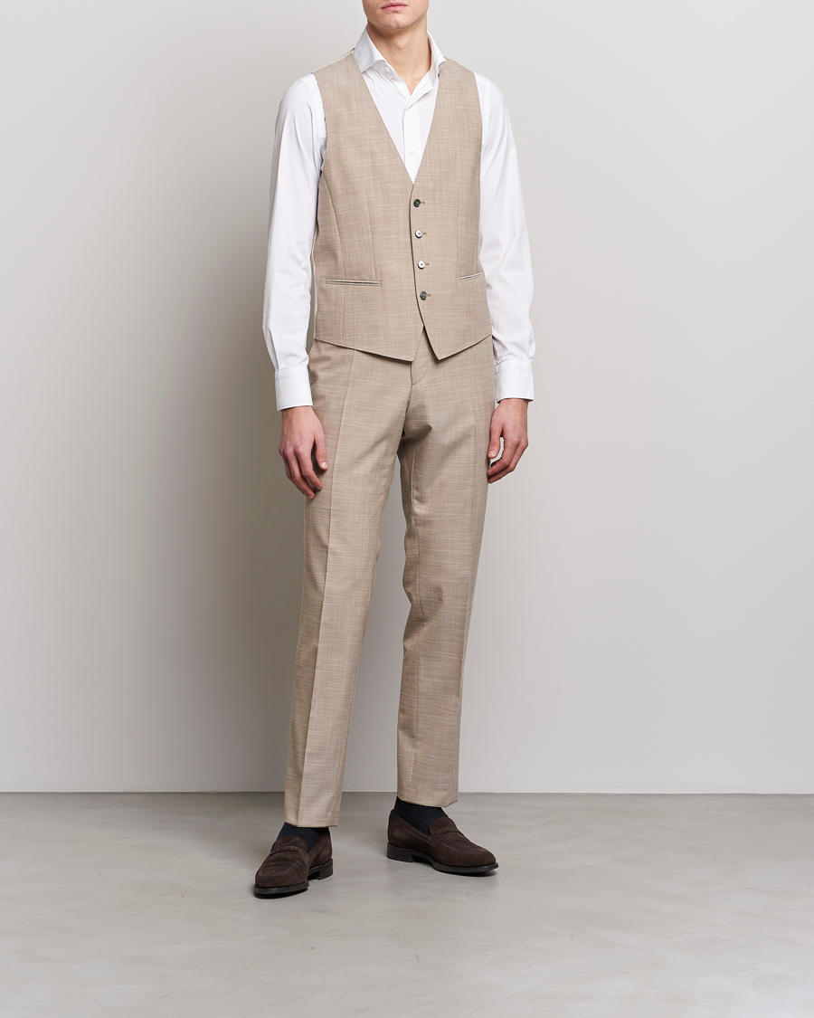 Uomini | Blazers | BOSS BLACK | Huge Wool/Cotton Vest Light Beige