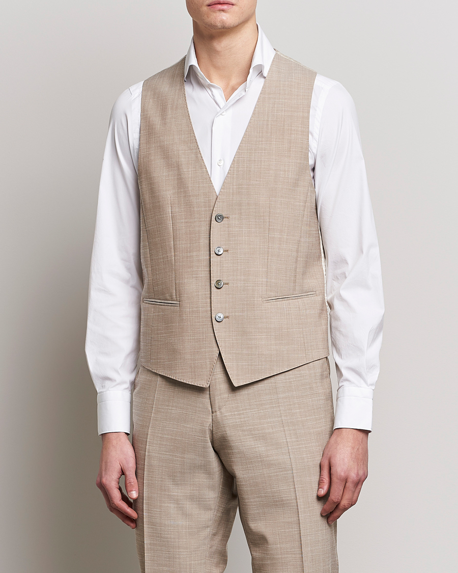 Uomini | Blazers | BOSS BLACK | Huge Wool/Cotton Vest Light Beige