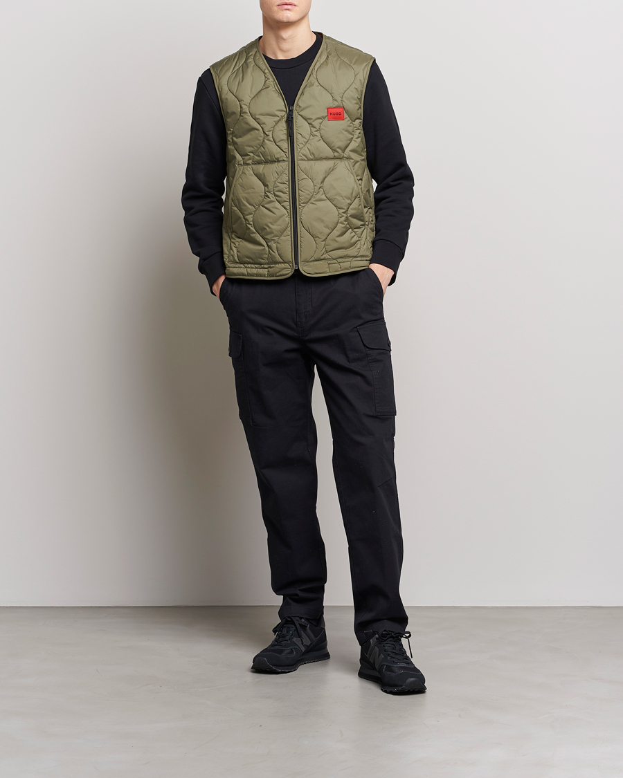 Uomini | Giacche | HUGO | Bethano Onion Quilt Vest Open Green