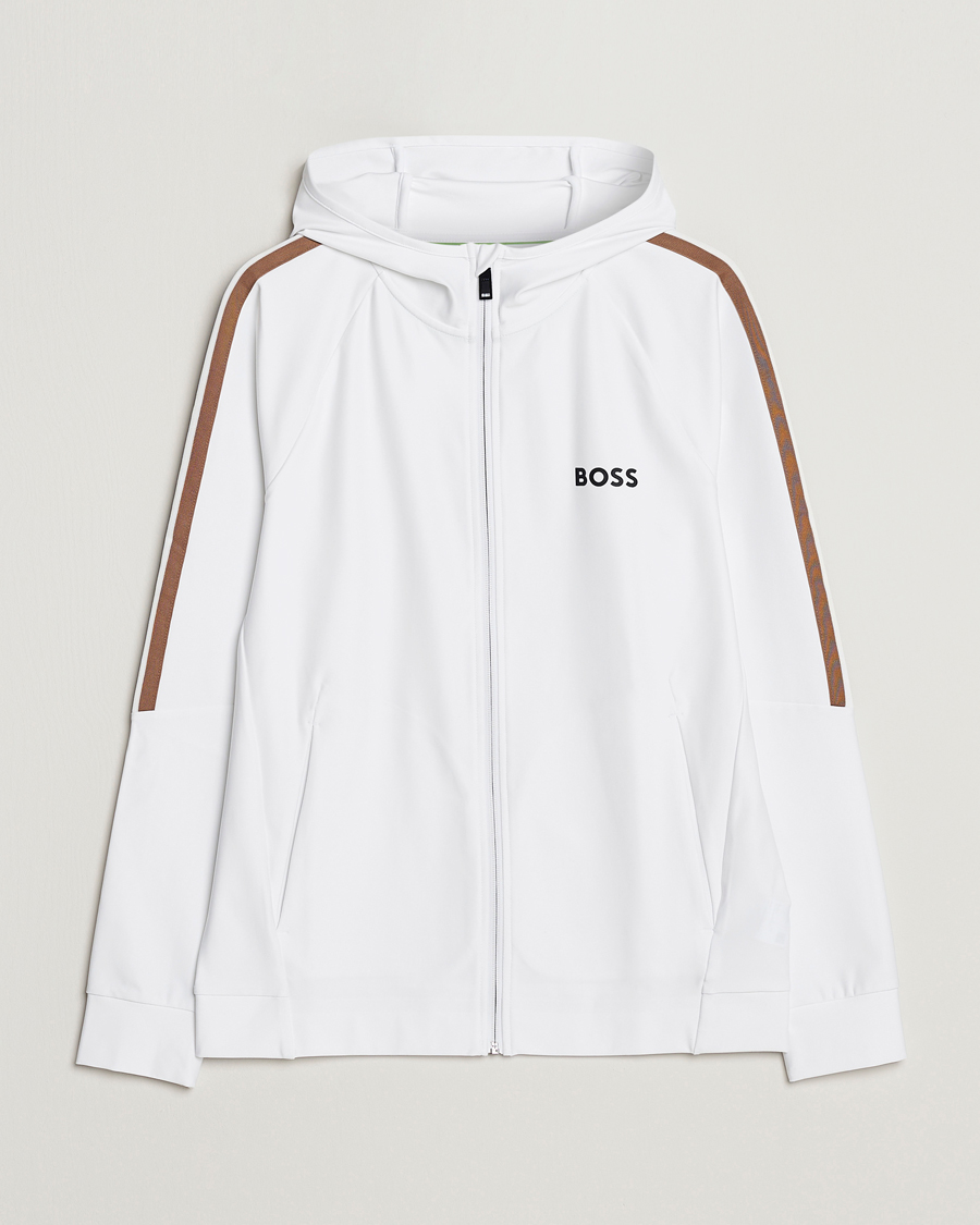Uomini | Maglieria | BOSS GREEN | Sicon Performance Full-Zip Hoodie White