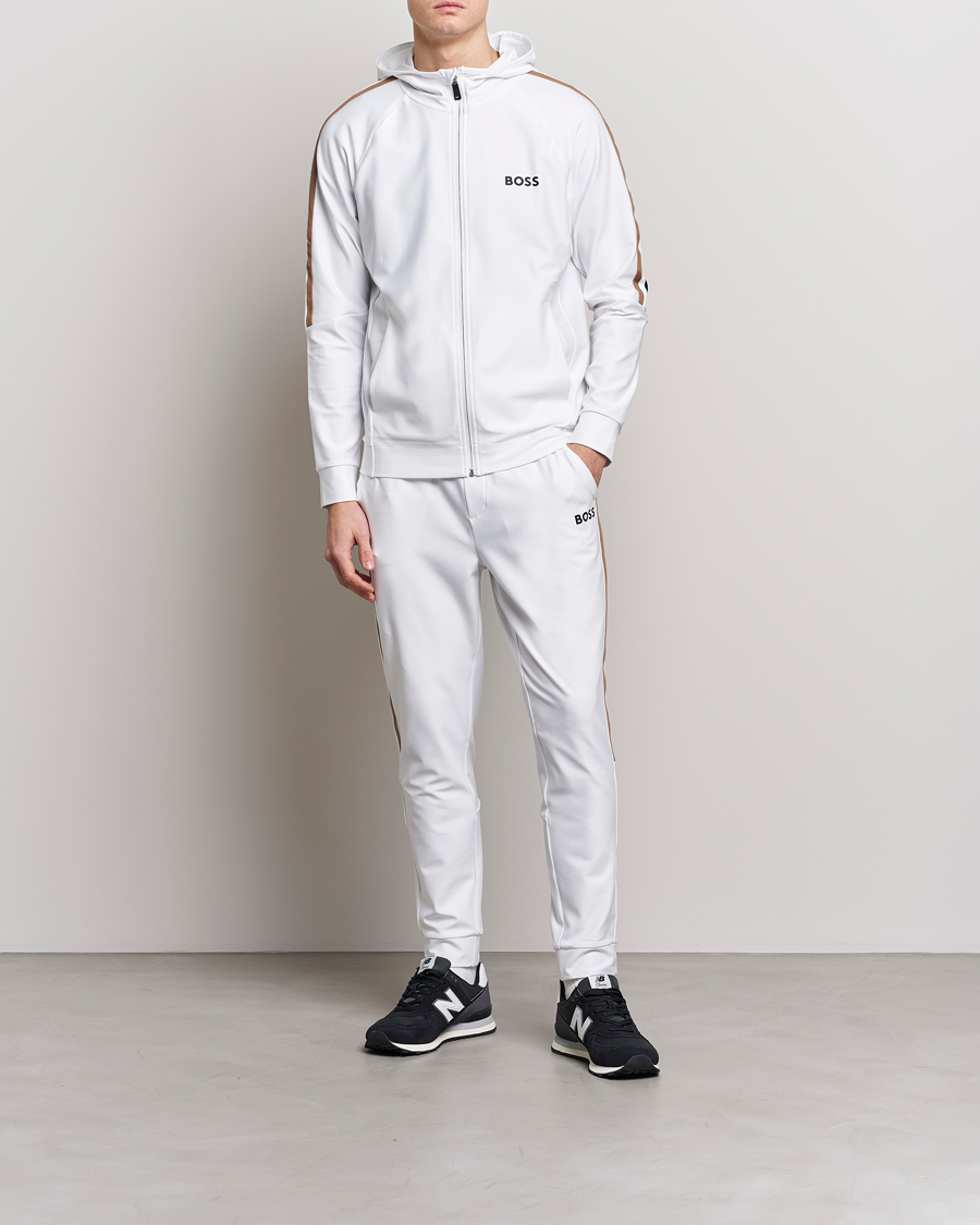 Uomini | Maglieria | BOSS GREEN | Sicon Performance Full-Zip Hoodie White