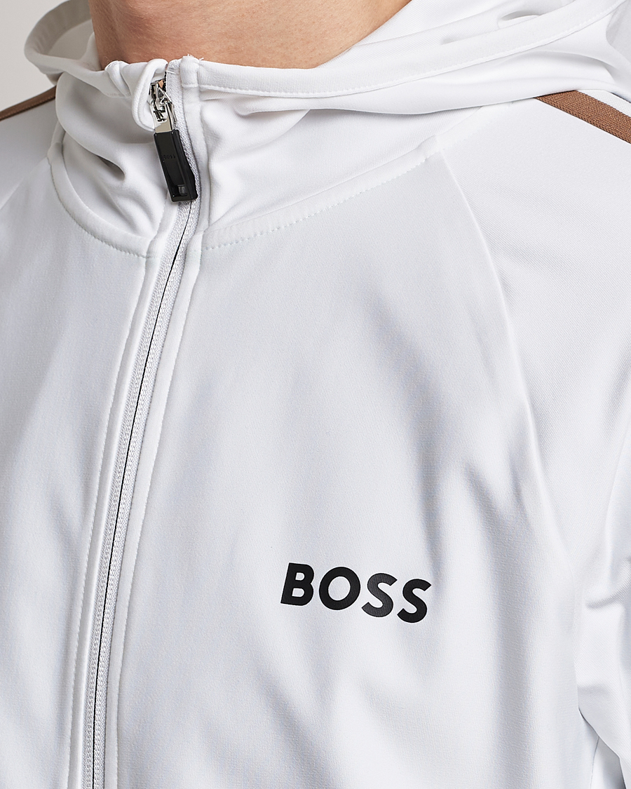 Uomini | Maglieria | BOSS GREEN | Sicon Performance Full-Zip Hoodie White