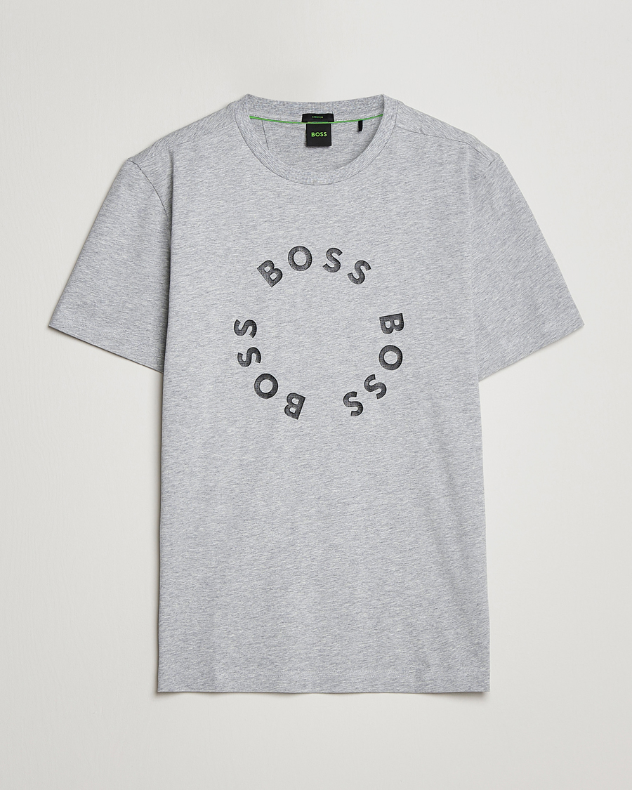 Uomini | T-shirt | BOSS GREEN | Circle Logo Crew Neck T-Shirt Light Grey