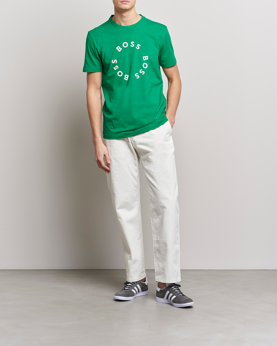 Uomini | T-shirt | BOSS GREEN | Circle Logo Crew Neck T-Shirt Open Green