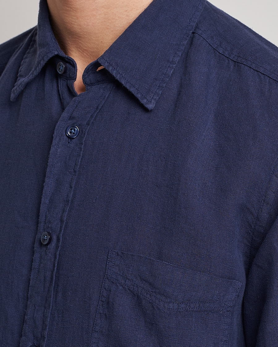 Uomini | Camicie | BOSS ORANGE | Relegant Linen Shirt Navy