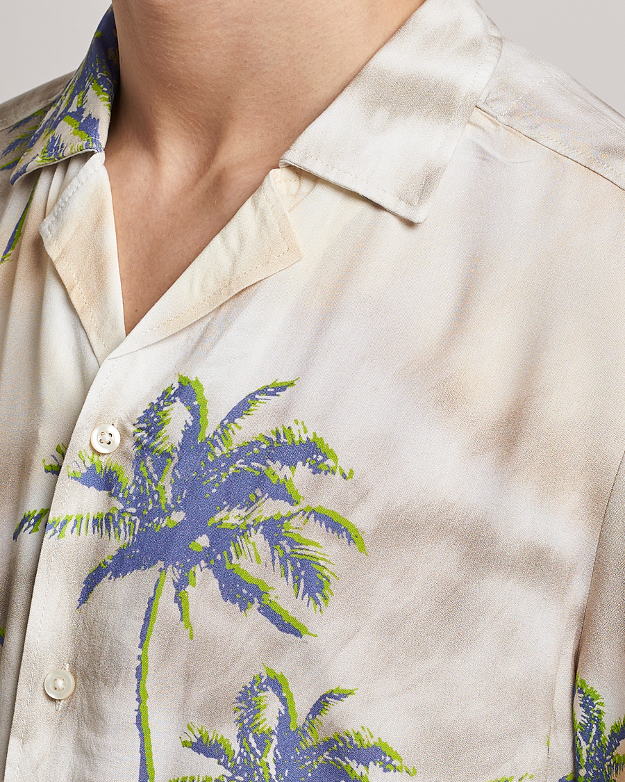 Uomini | Camicie | BOSS ORANGE | Rayer Resort Collar Printed Short Sleeve Shirt Bei