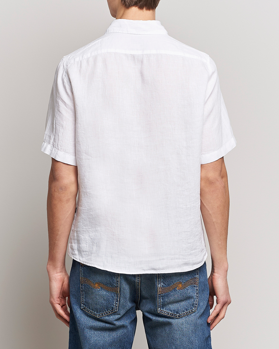 Uomini | Camicie | BOSS ORANGE | Rash Linen Short Sleeve Shirt White