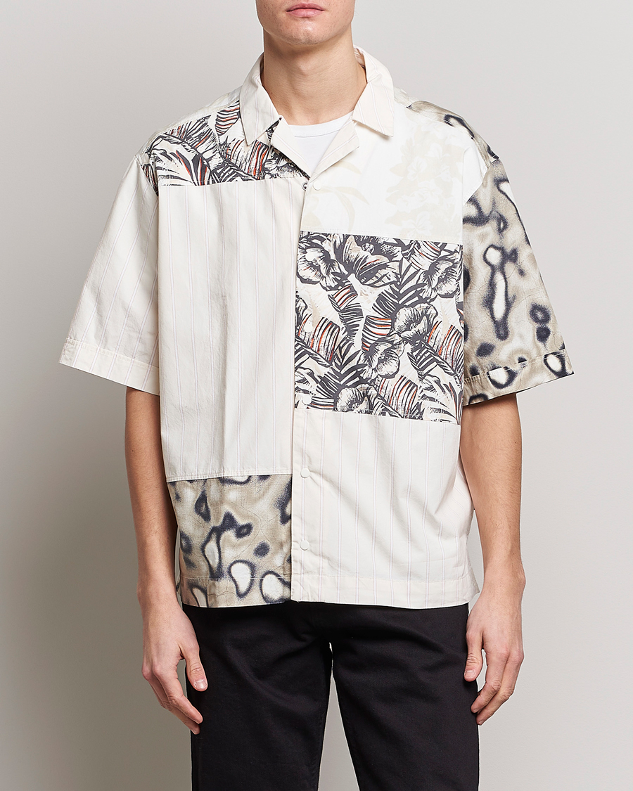 Uomini | Camicie | BOSS ORANGE | Lapis Resort Collar Printed Short Sleeve Shirt Bei