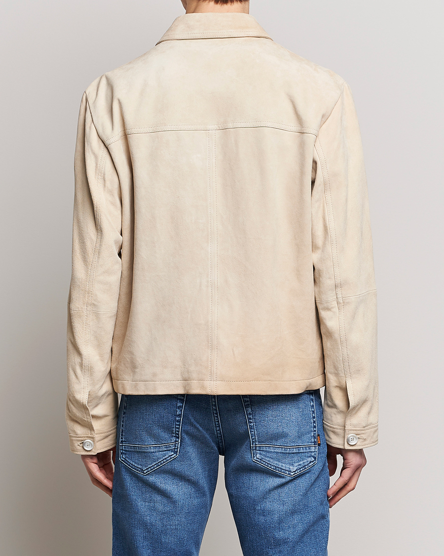 Uomini | Giacche | BOSS ORANGE | Jaked Suede Jacket Light Beige
