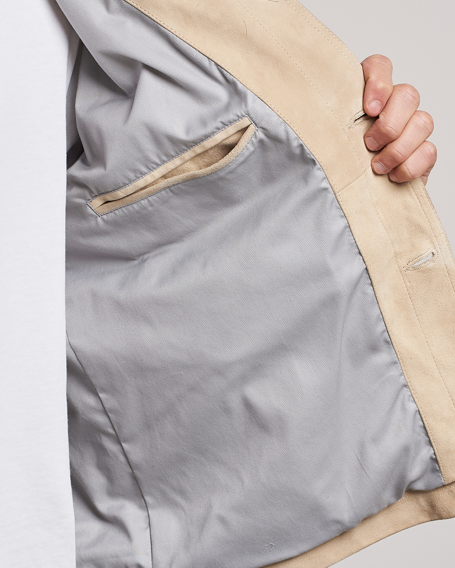 Uomini | Giacche | BOSS ORANGE | Jaked Suede Jacket Light Beige