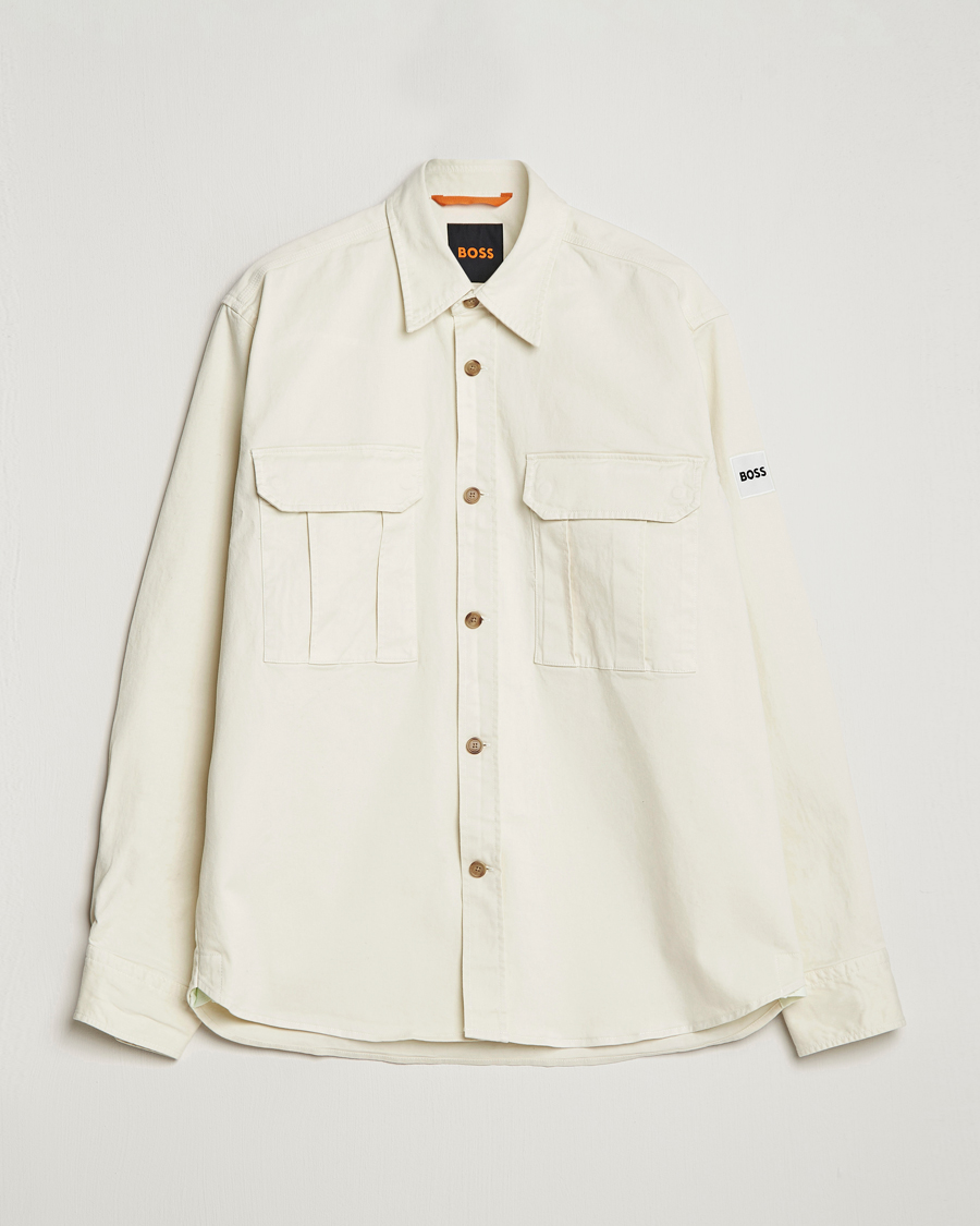 Uomini | Camicie | BOSS ORANGE | Lisel Pocket Overshirt Light Beige
