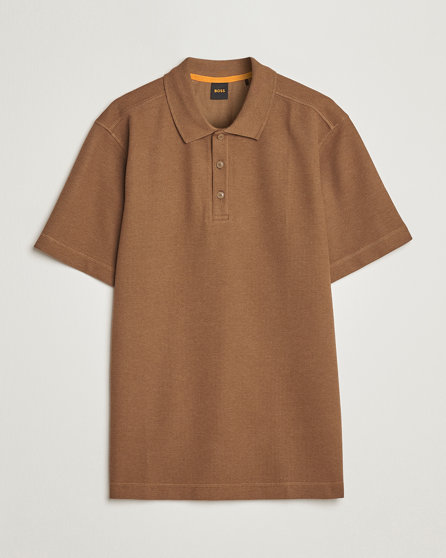 Uomini | Polo | BOSS ORANGE | Petempesto Knitted Polo Open Beige