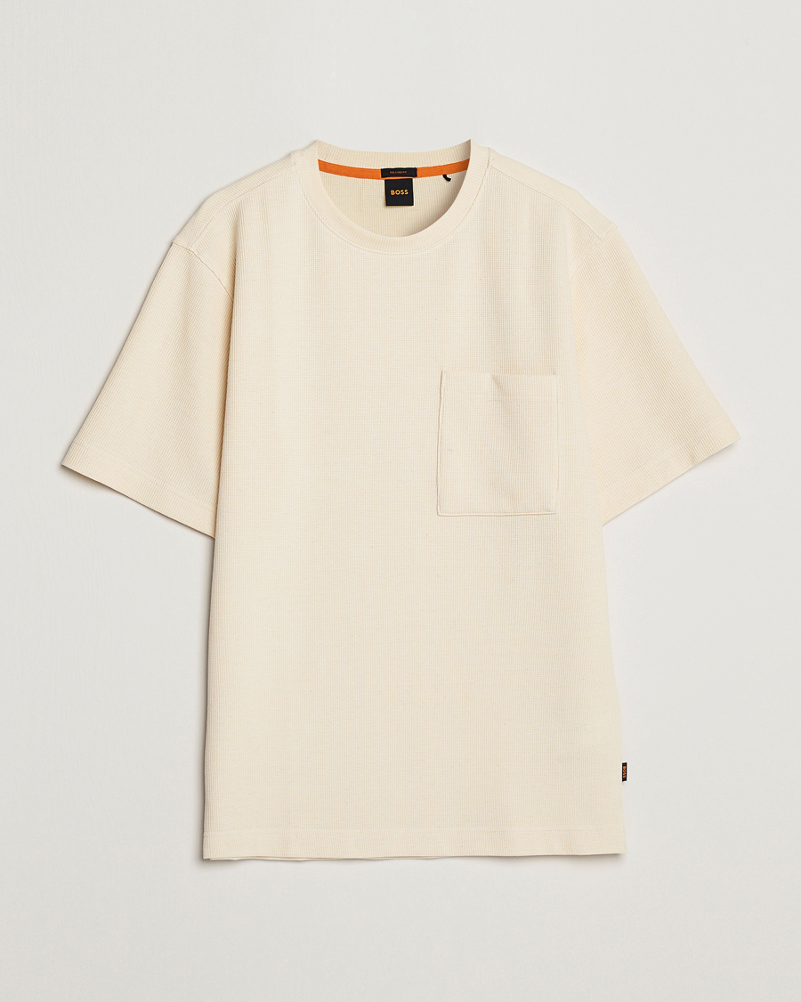 Uomini | T-shirt | BOSS ORANGE | Tempesto Knitted Crew Neck T-Shirt Light Beige