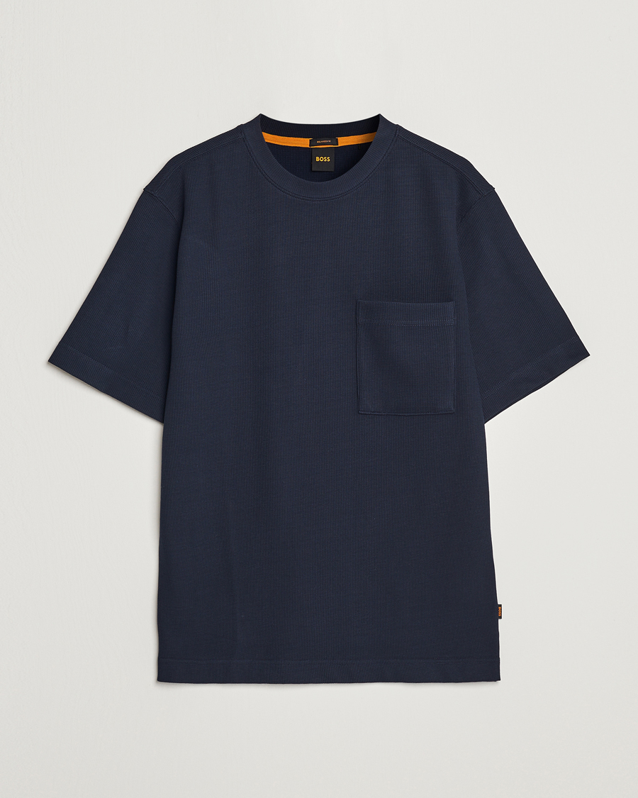 Uomini | T-shirt | BOSS ORANGE | Tempesto Knitted Crew Neck T-Shirt Dark Blue