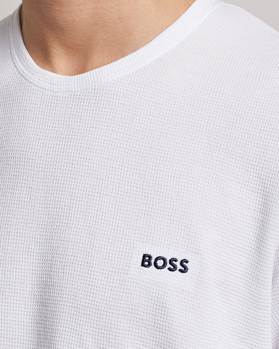 Uomini | T-shirt | BOSS BLACK | Waffle Logo Crew Neck T-Shirt Open White
