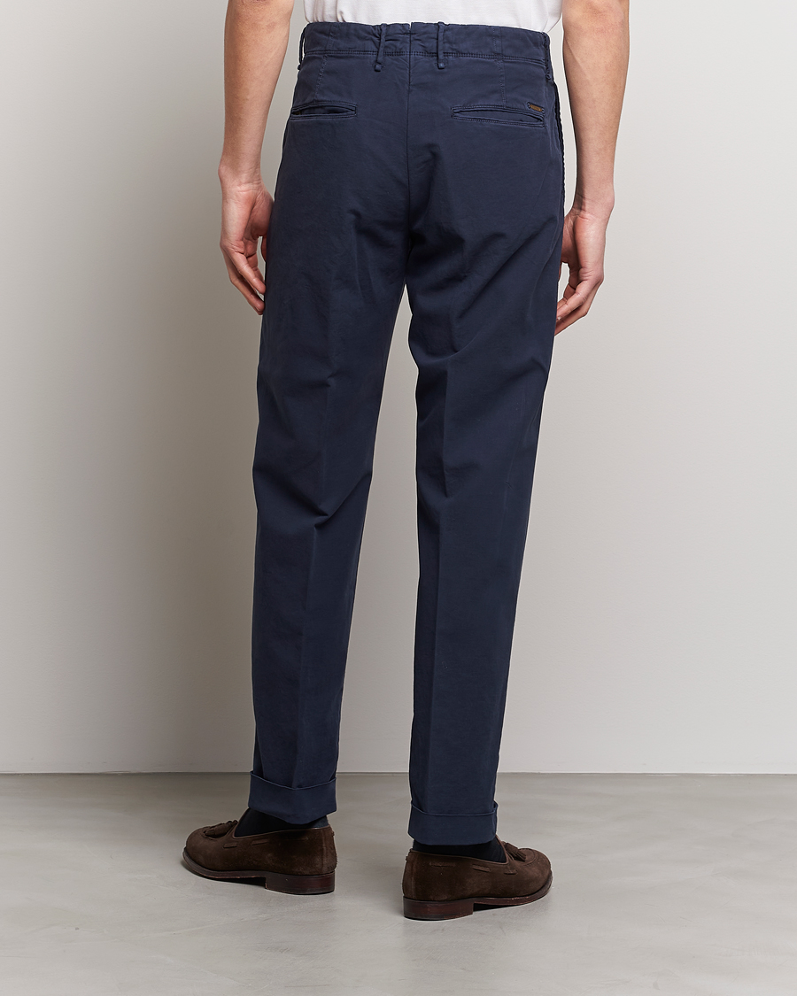 Uomini | Pantaloni | Incotex | Regular Fit Cotton Stretch Slacks Navy