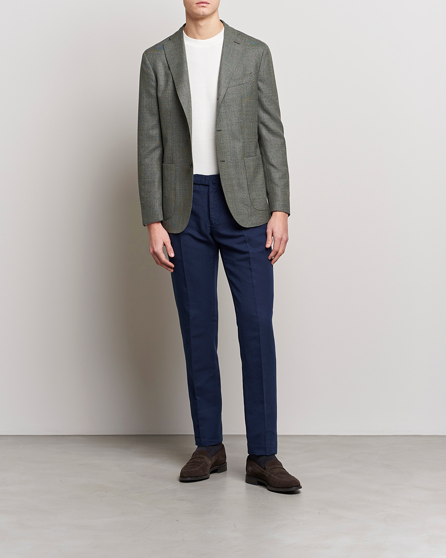 Uomini | Pantaloni | Incotex | Slim Fit Comfort Chinos Dark Blue