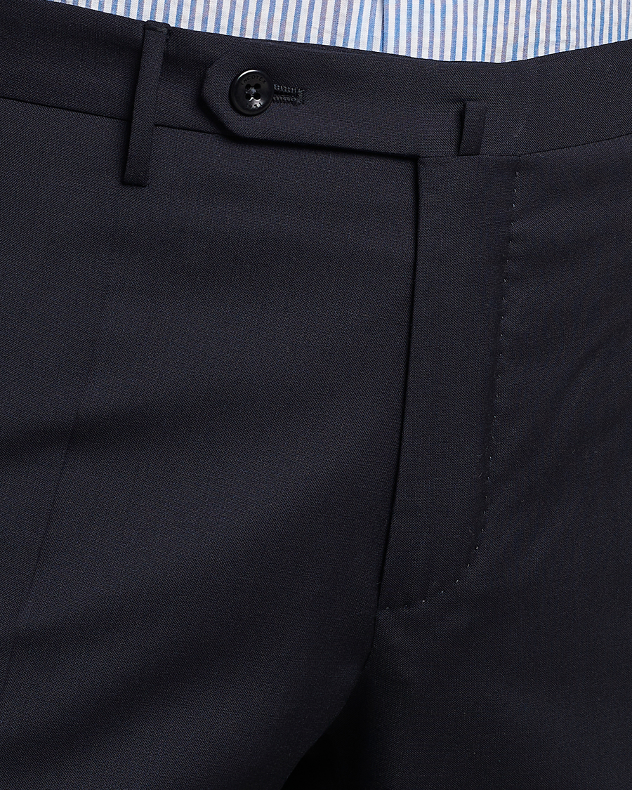 Uomini | Pantaloni | Incotex | Slim Fit Tropical Wool Trousers Navy