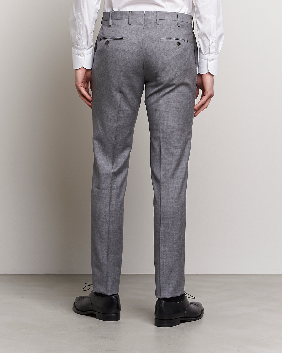 Uomini | Pantaloni | Incotex | Slim Fit Tropical Wool Trousers Light Grey