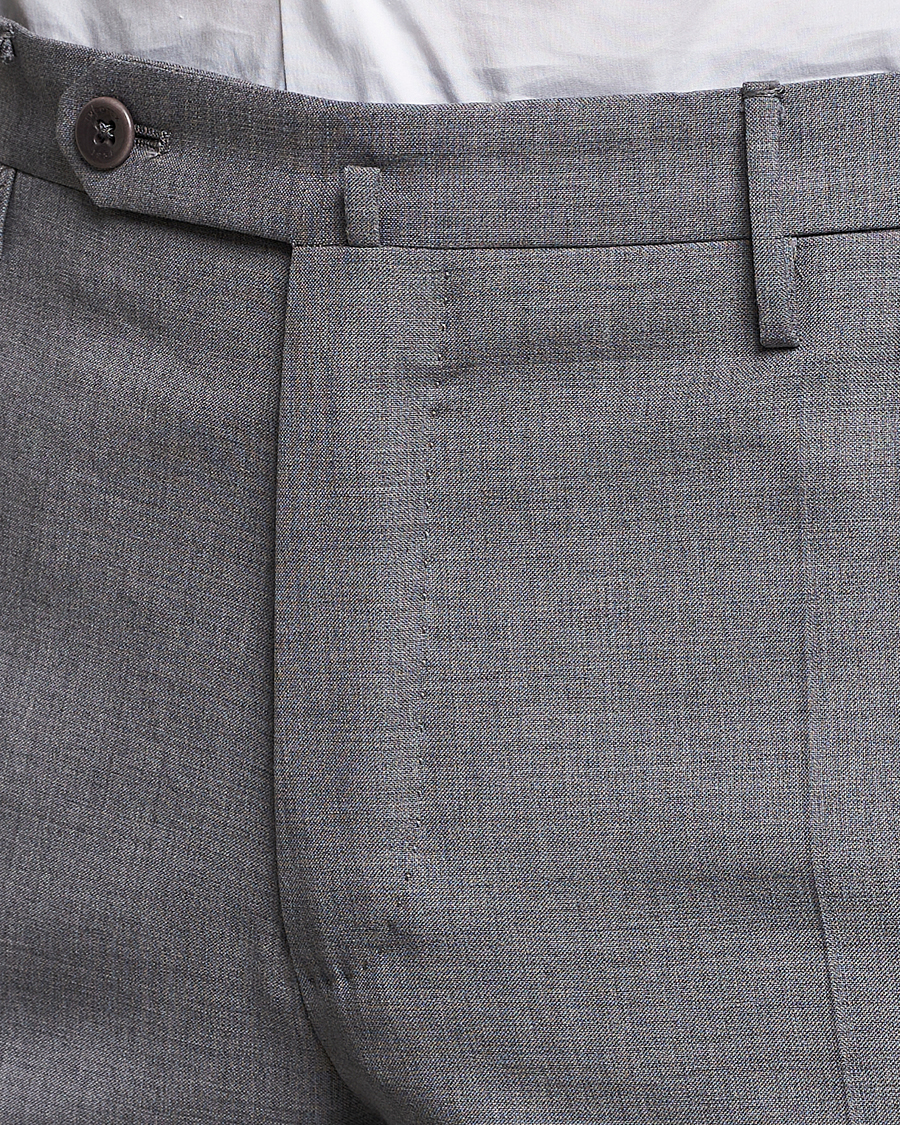 Uomini | Pantaloni | Incotex | Slim Fit Tropical Wool Trousers Light Grey