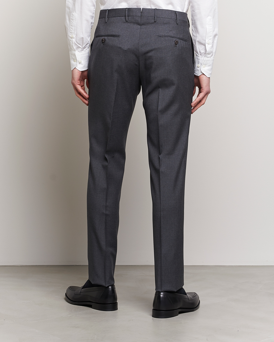 Uomini | Pantaloni | Incotex | Slim Fit Tropical Wool Trousers Dark Grey