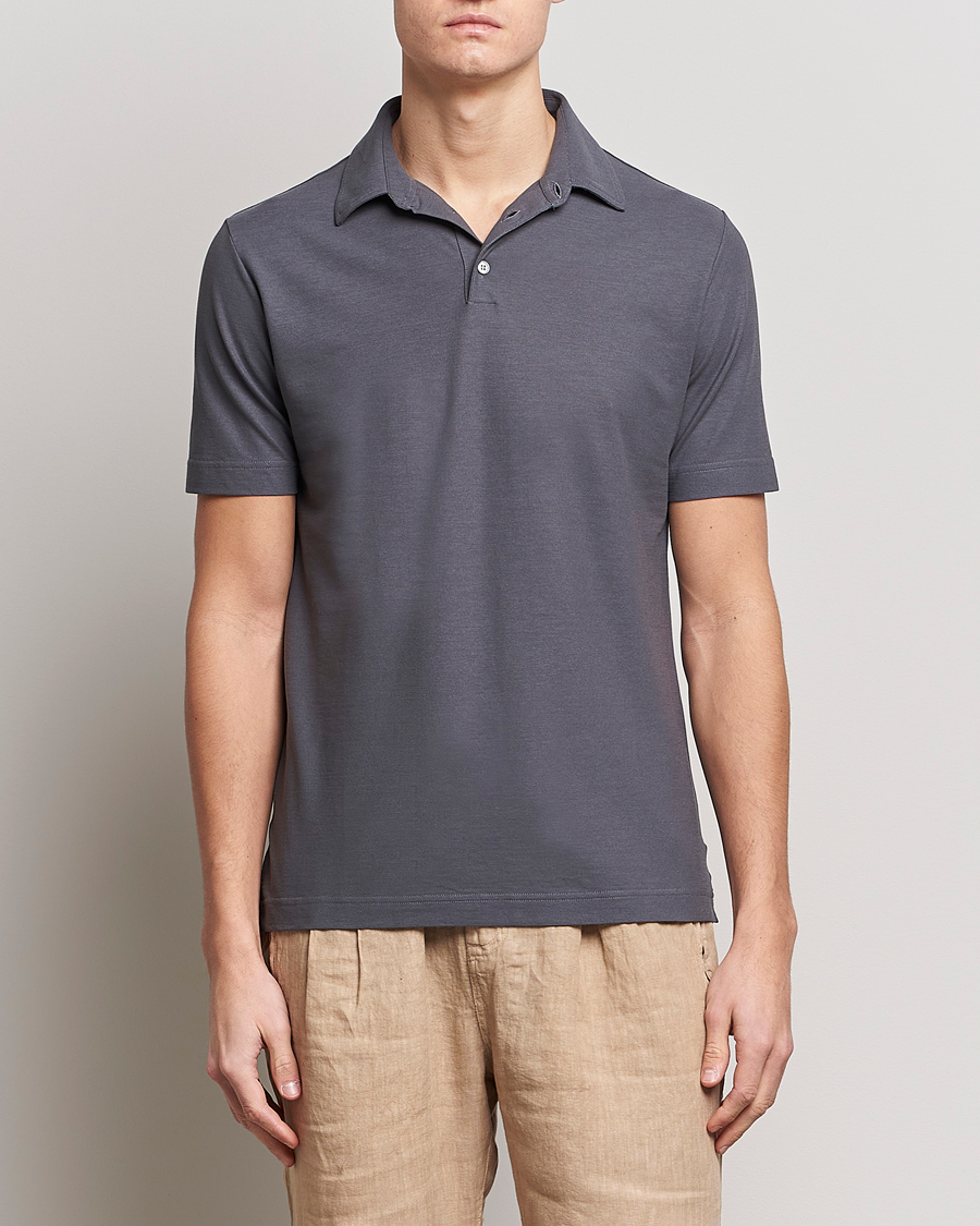 Uomini | Polo | Zanone | Ice Cotton Polo Dark Grey