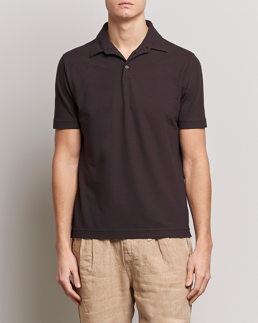 Uomini | Polo | Zanone | Ice Cotton Polo Dark Brown