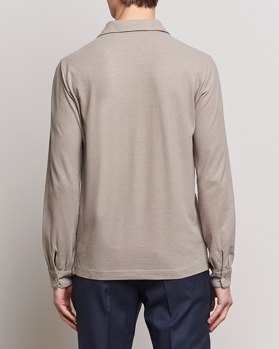Uomini | Maglieria | Zanone | Ice Cotton Long Sleeve Polo Beige