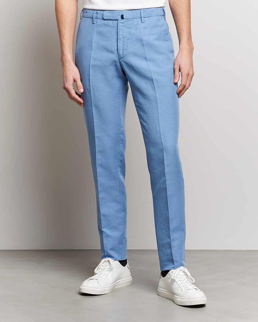 Uomini | Pantaloni | Incotex | Slim Fit Chinolino Trousers Light Blue