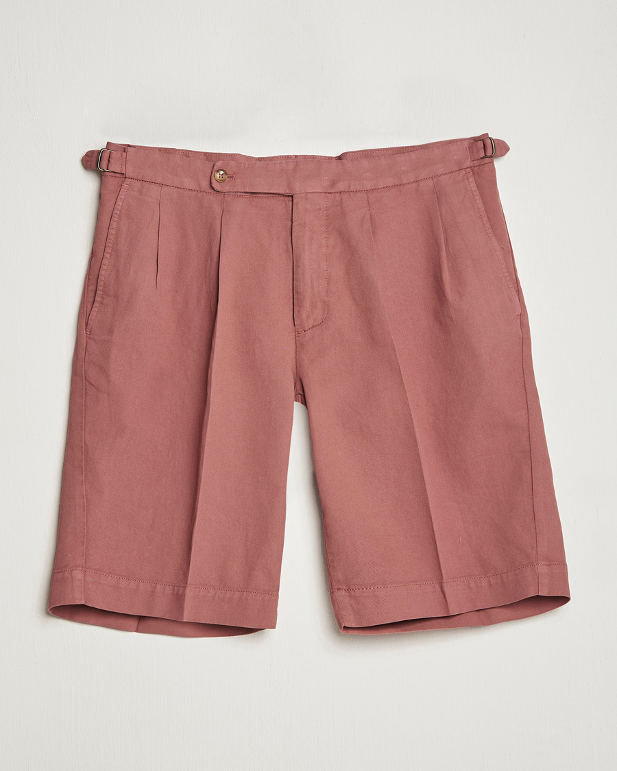 Uomini | Pantaloncini | Incotex | Pleated Chinolino Shorts Brick