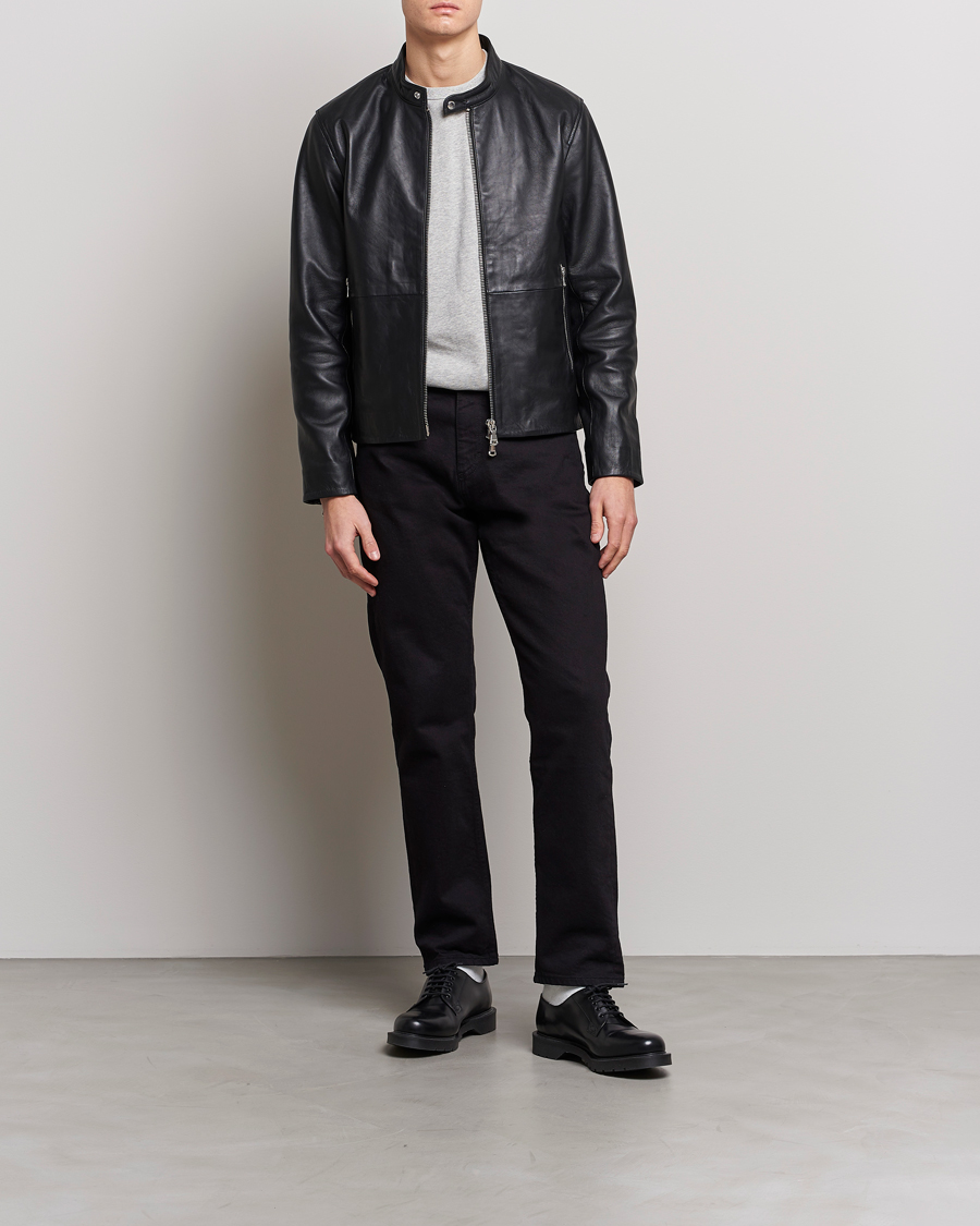 Uomini | Giacche | J.Lindeberg | Boris Biker Leather Jacket Black