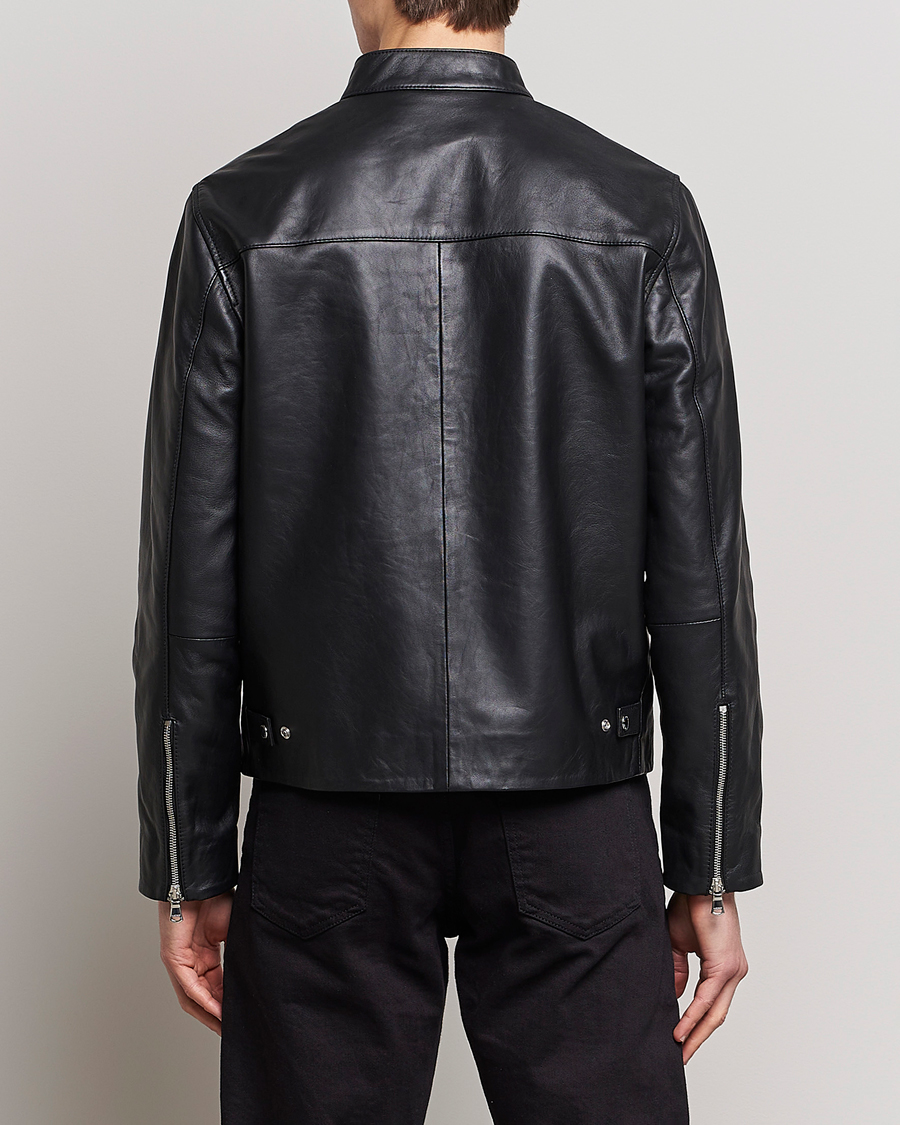 Uomini | Giacche | J.Lindeberg | Boris Biker Leather Jacket Black