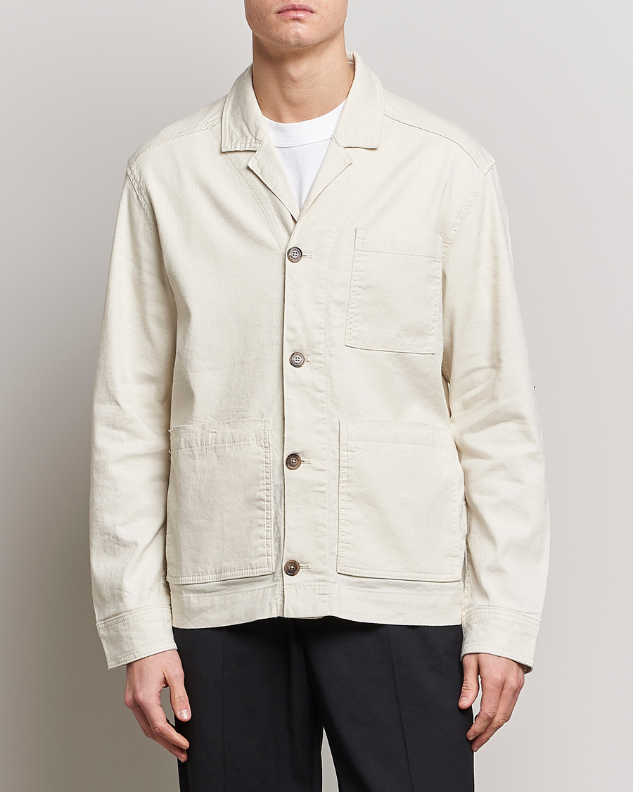 Uomini | Camicie | J.Lindeberg | Errol Linen/Cotton Workwear Overshirt Turtledove