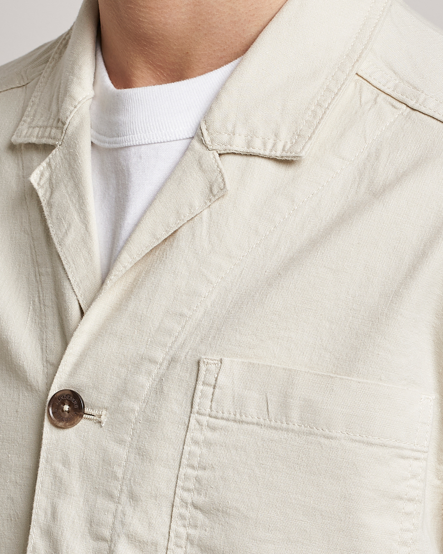 Uomini | Camicie | J.Lindeberg | Errol Linen/Cotton Workwear Overshirt Turtledove