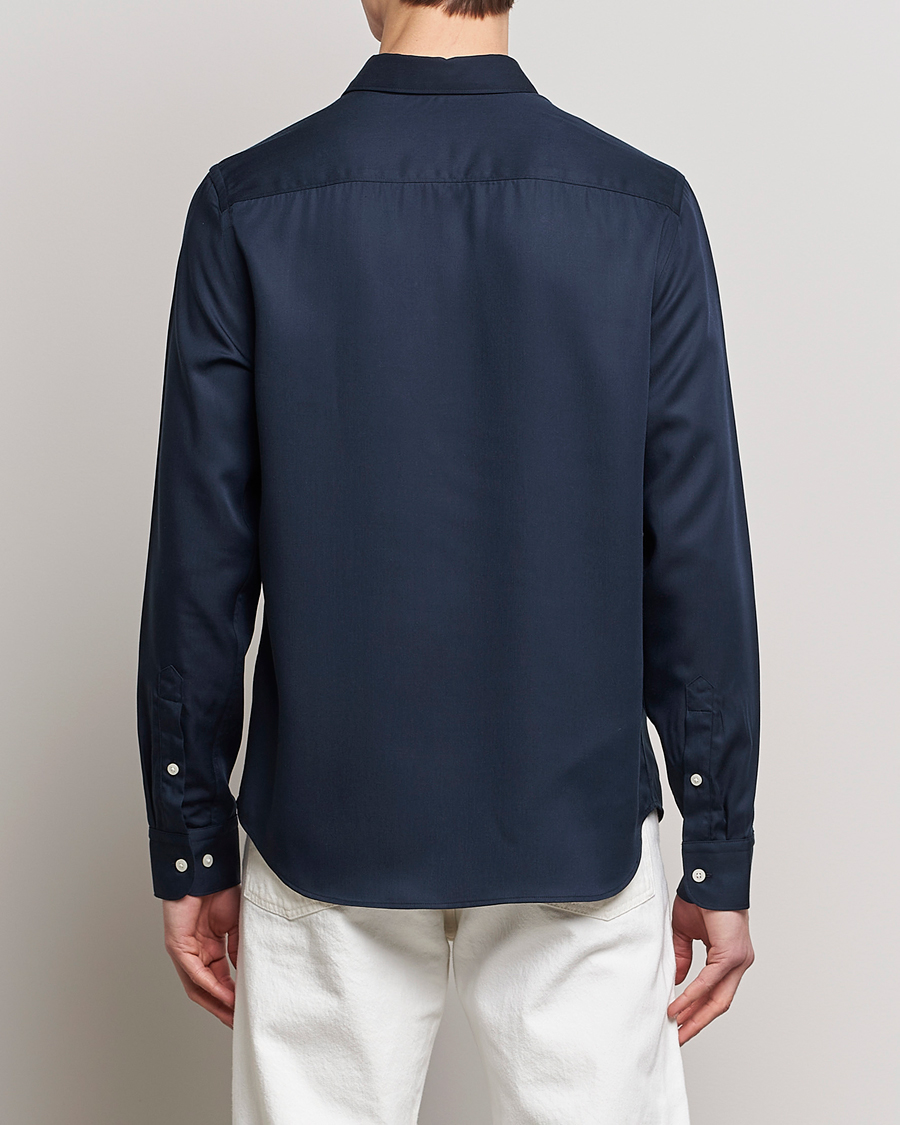 Uomini | Camicie | J.Lindeberg | Slim Fit Comfort Tencel Shirt Navy