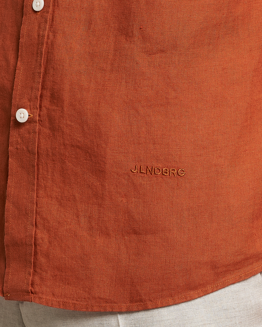 Uomini | Camicie | J.Lindeberg | Slim Fit Clean Linen Shirt Bombay Brown