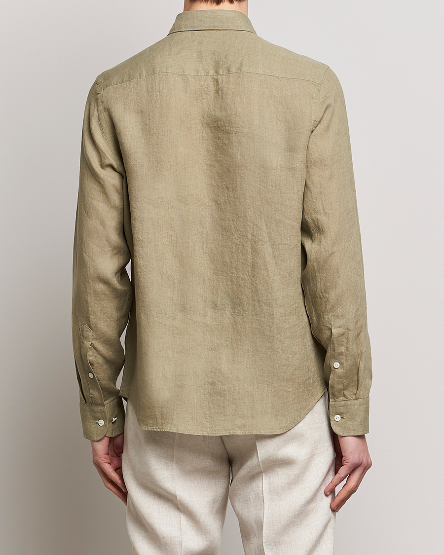 Uomini | Camicie | J.Lindeberg | Slim Fit Clean Linen Shirt Aloe
