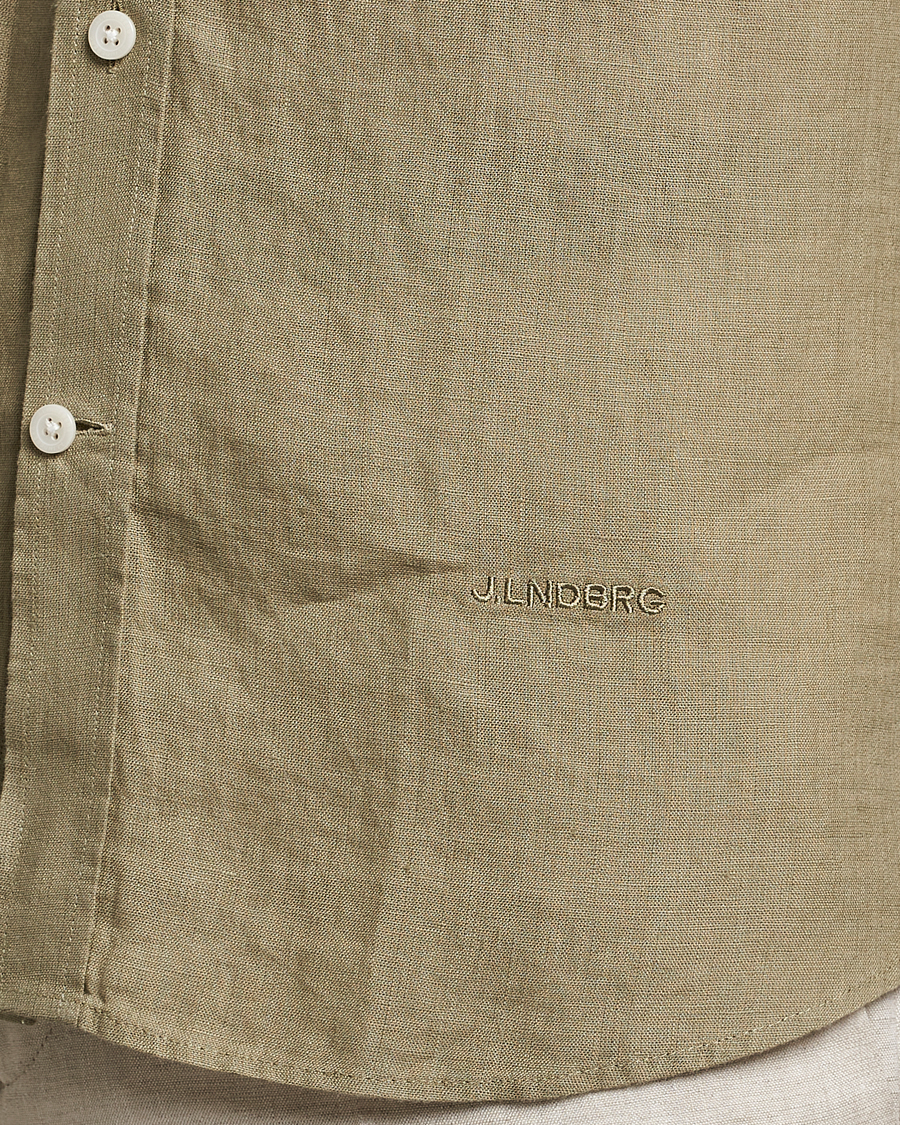 Uomini | Camicie | J.Lindeberg | Slim Fit Clean Linen Shirt Aloe