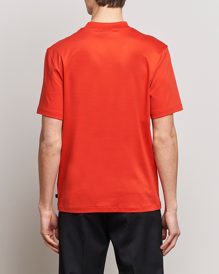 Uomini | T-shirt | J.Lindeberg | Ace Mock Neck Mercerized Cotton T-Shirt Fiery Red
