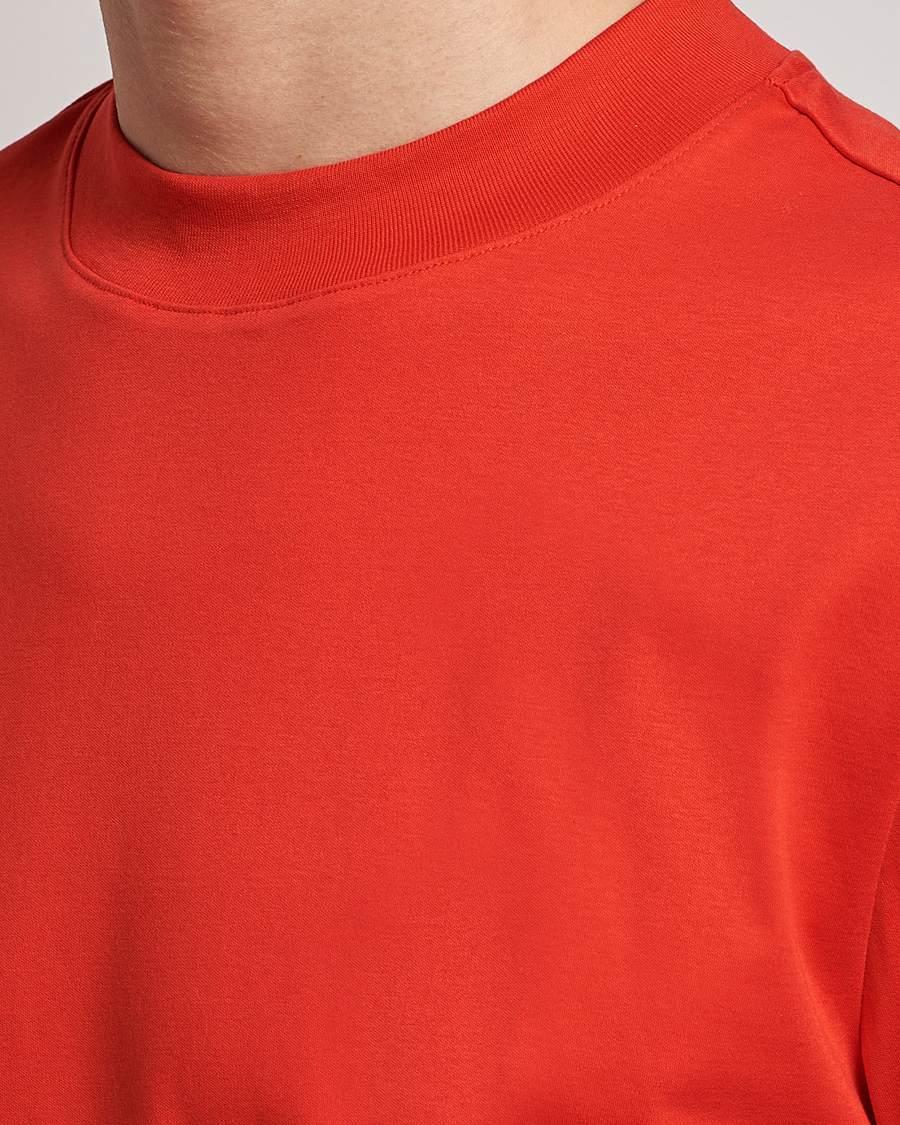 Uomini | T-shirt | J.Lindeberg | Ace Mock Neck Mercerized Cotton T-Shirt Fiery Red