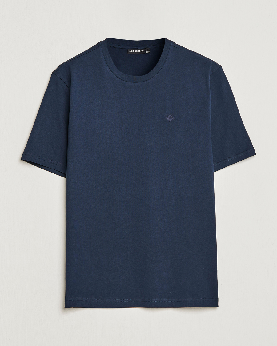 Uomini | T-shirt | J.Lindeberg | Dale Organic Cotton Patch T-Shirt Navy