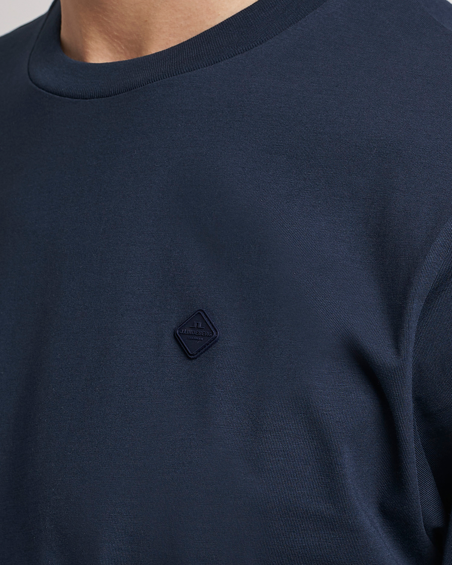 Uomini | T-shirt | J.Lindeberg | Dale Organic Cotton Patch T-Shirt Navy