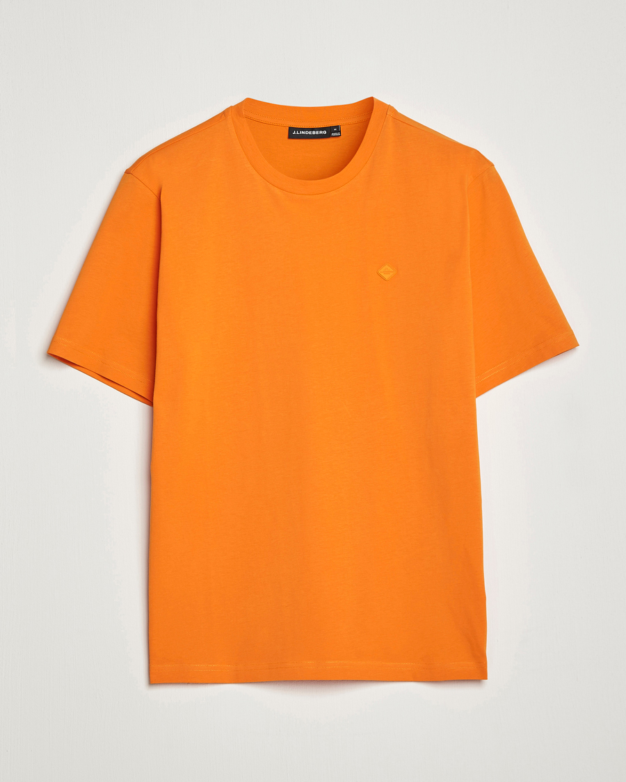 Uomini | T-shirt | J.Lindeberg | Dale Organic Cotton Patch T-Shirt Russet Orange