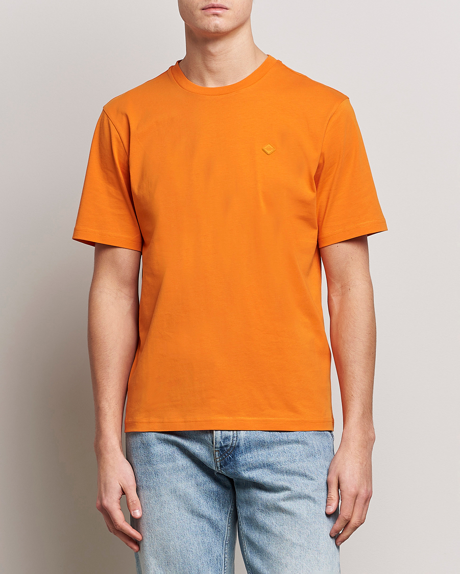 Uomini | T-shirt | J.Lindeberg | Dale Organic Cotton Patch T-Shirt Russet Orange