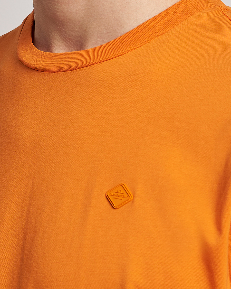 Uomini | T-shirt | J.Lindeberg | Dale Organic Cotton Patch T-Shirt Russet Orange