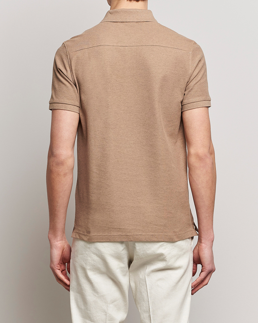 Uomini | Polo | J.Lindeberg | Troy Clean Polo Tiger Brown Melange